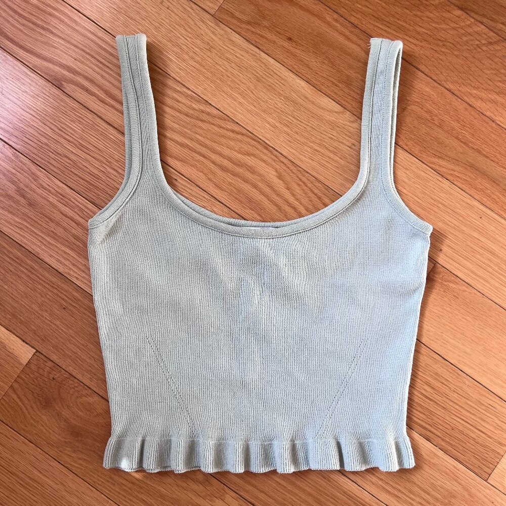 Sea foam Green Knit Crop Tank / M